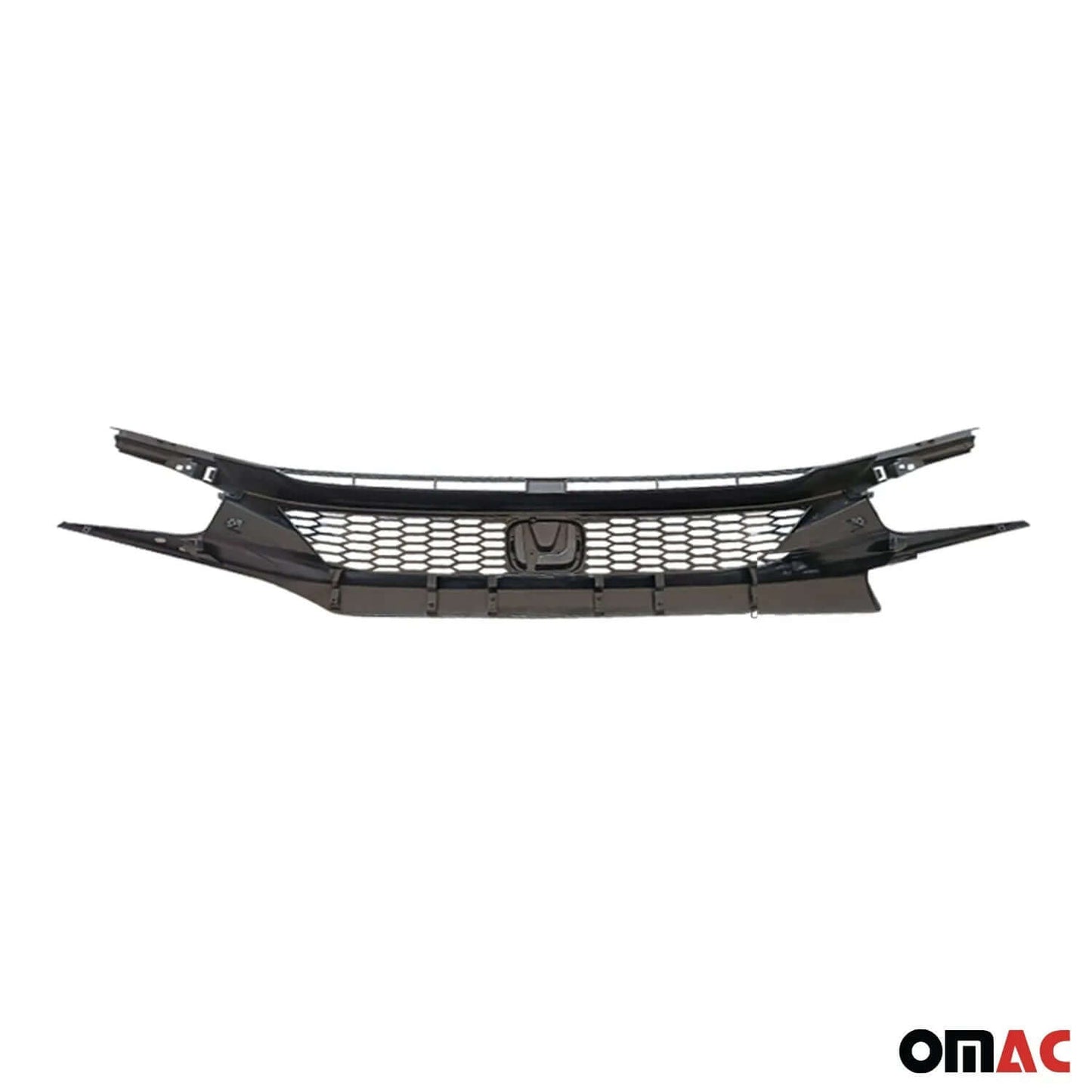 OMAC USA Front Bumper Grille for Honda Civic – Fits 2016–2018 – Type-R Style Plastic Replacement, Black