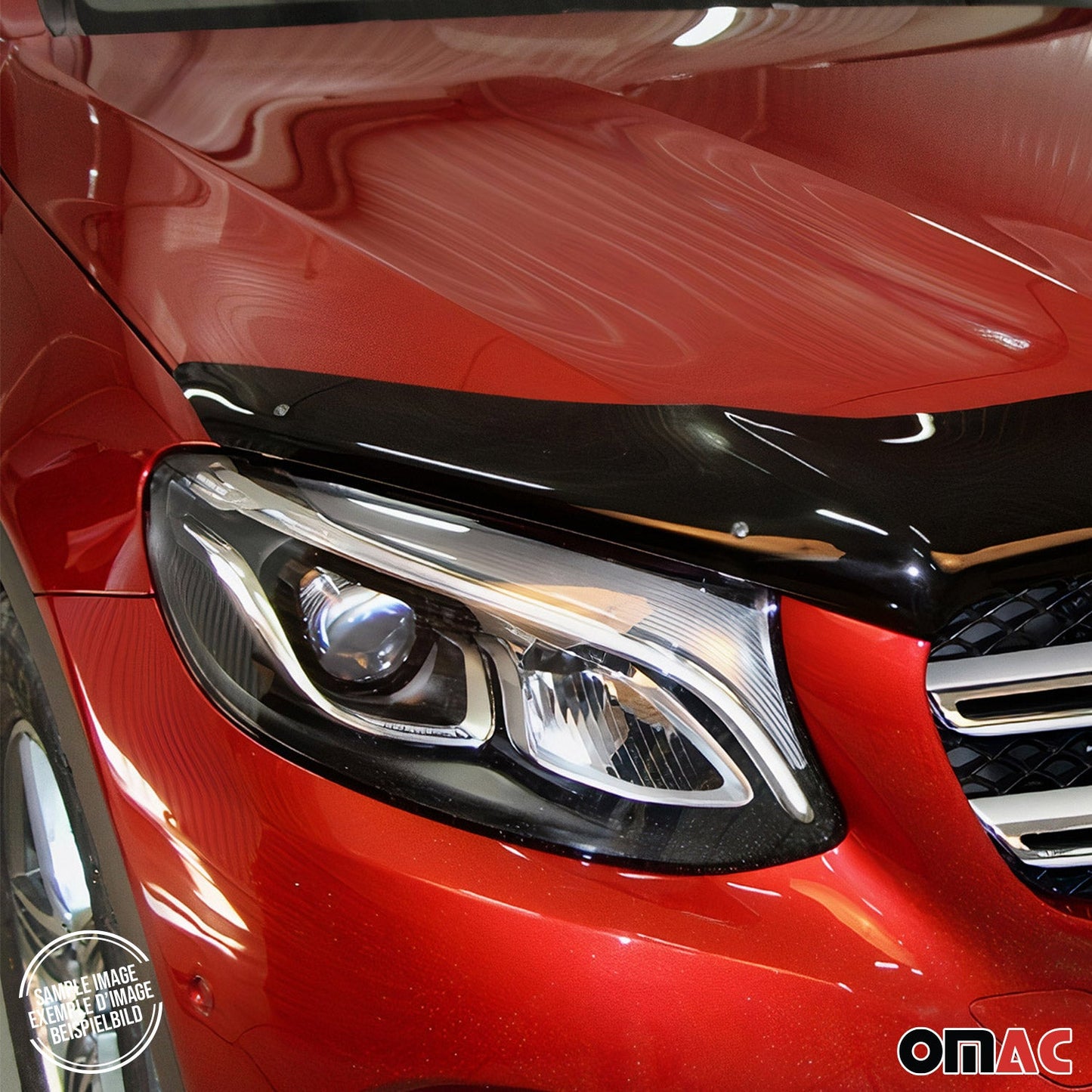 OMAC USA Front Bug Shield Hood Deflector for SUV – Fits 2009-2015 Honda Pilot – Smoke Black Acrylic (1 Pc)