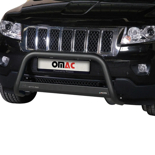 OMAC USA Bull Bar Push Front Bumper Grille Guard – Fits 2011–2014 Jeep Grand Cherokee – Black Steel, 1 Pc