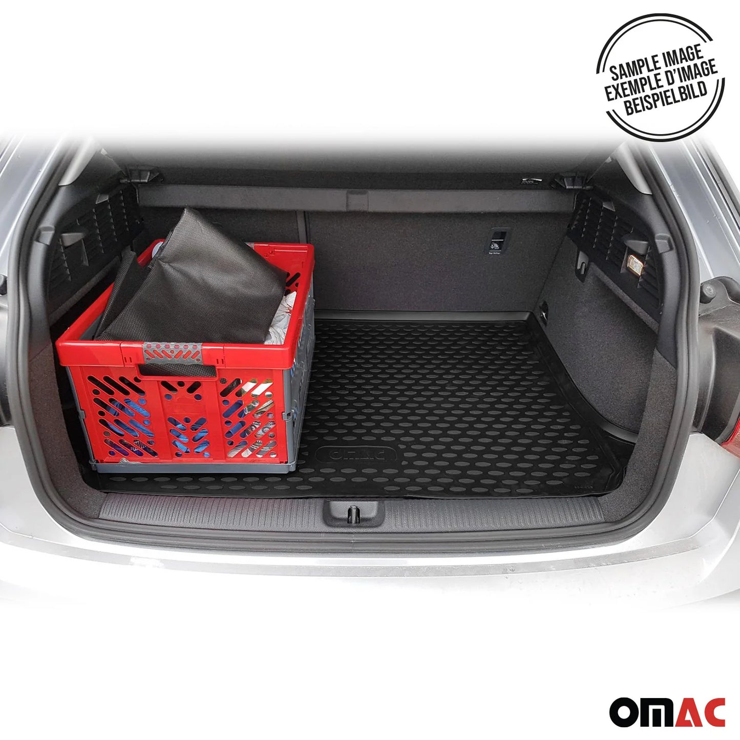 OMAC USA Cargo Liner Trunk Rubber Mat for SUV – Fits with 2016-2022 BMW X1 F48 – All Weather, Black (1PC)