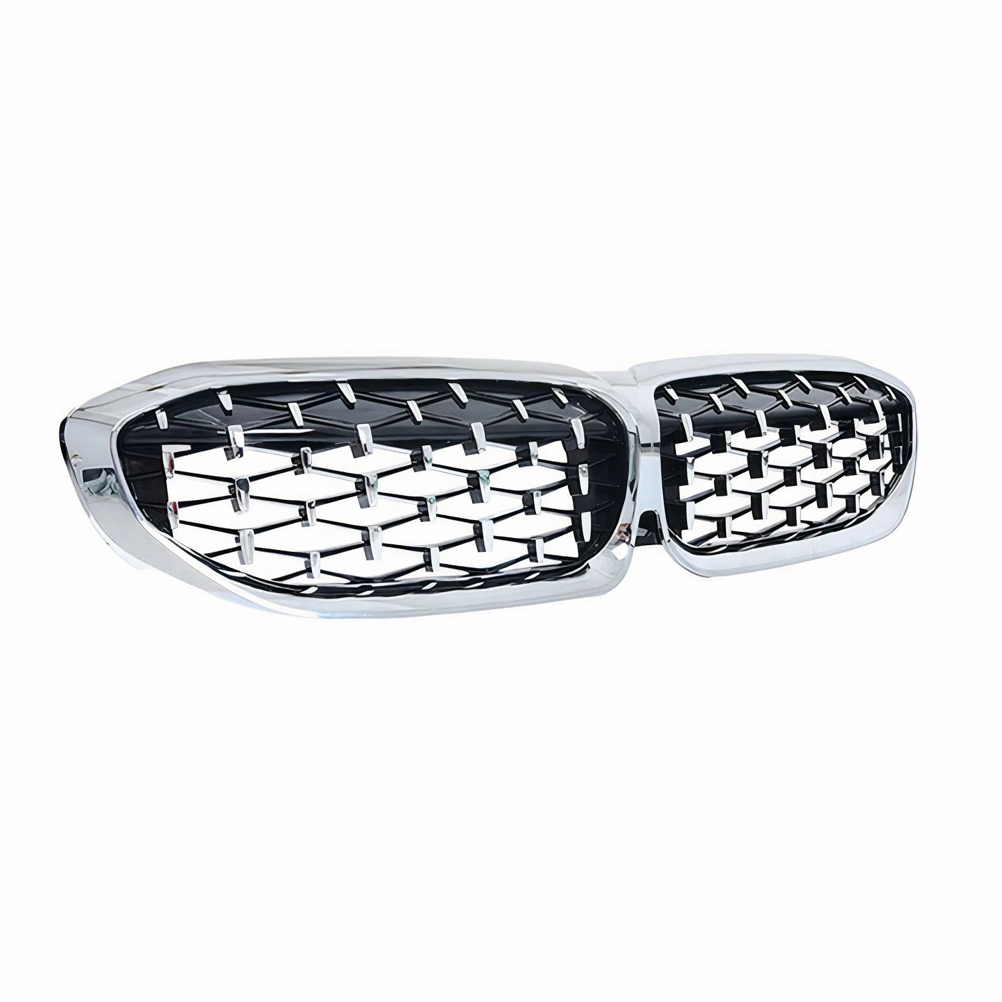 OMAC USA Front Kidney Grille for Sedan – Fits 2019-2025 BMW 3 Series G20 – Glossy Black & Silvery Meteor, 1 Pc