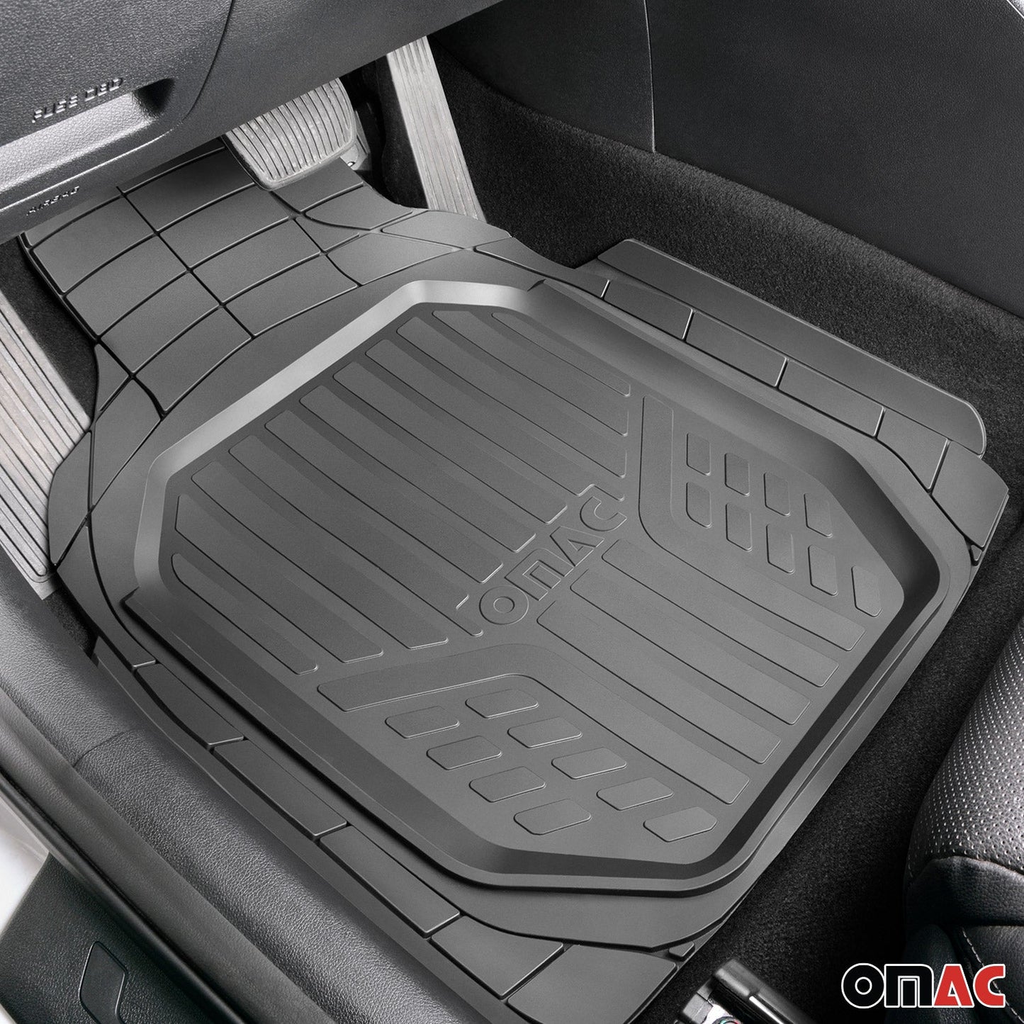 OMAC USA Semi-Custom Rubber Floor Mats & Cargo Liner for Cars – Fits with 2020-2024 Jaguar F-Type (5 Pcs, All Weather, Black)
