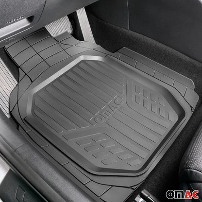 OMAC USA Semi-Custom Rubber Floor Mats & Cargo Liner for Cars – Fits with 2020-2024 Jaguar F-Type (5 Pcs, All Weather, Black)