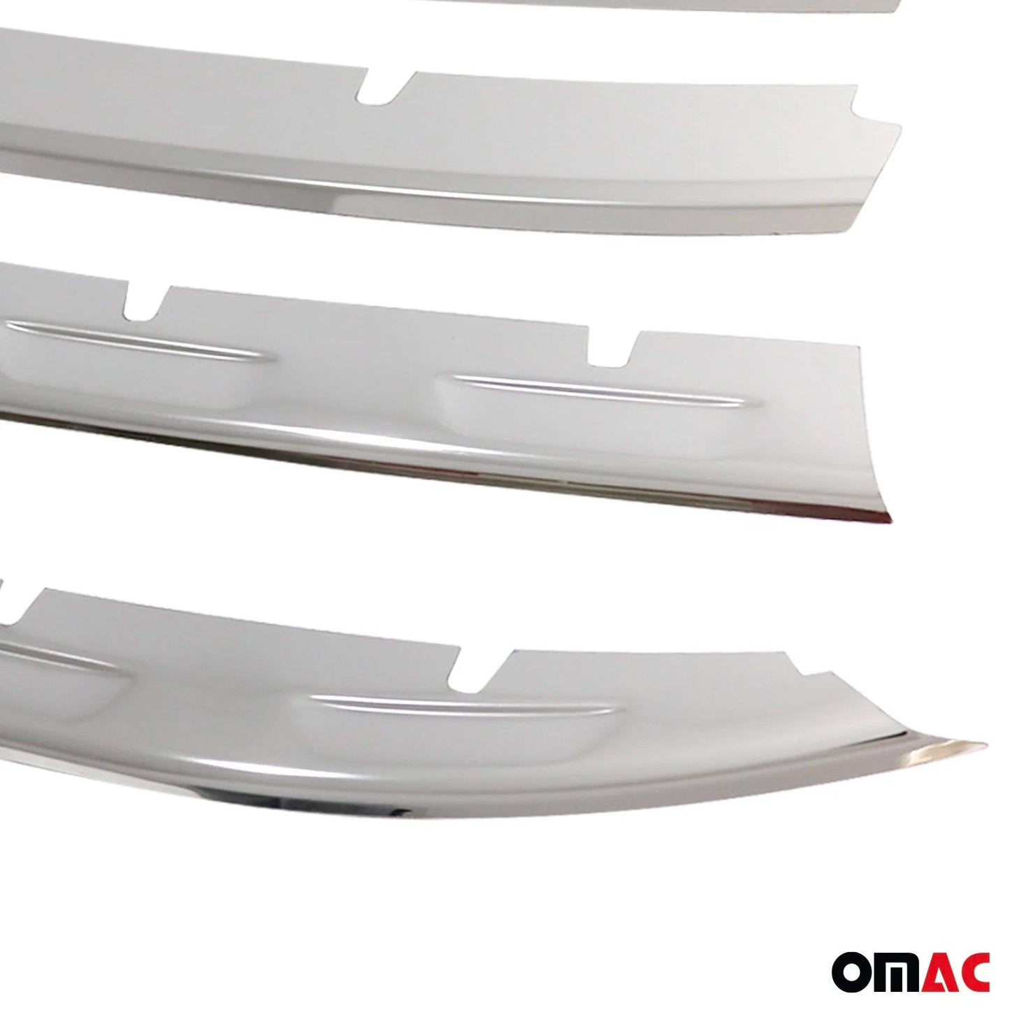 OMAC USA Front Bumper Grill Trim Molding for SUVs – Fits 2022–2024 Volkswagen Tiguan - 4Pcs (Stainless Steel, Chrome)