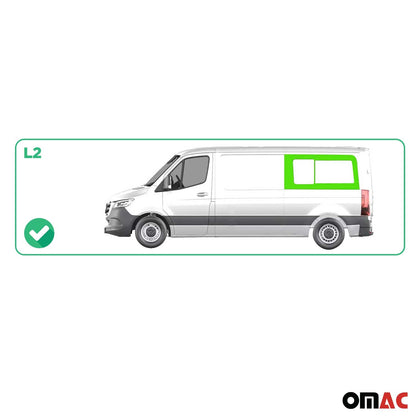 OMAC USA Sliding Rear Left Window Glass for Vans – Fits 2010–2018 Mercedes Sprinter W906 L2 (Black, 1Pc)