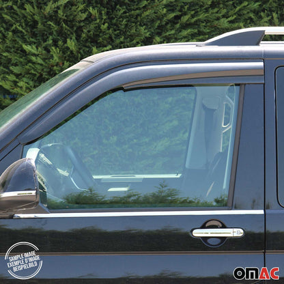 OMAC USA Window Visor Vent Rain Deflectors for Van – Fits 2006-2018 Mercedes Sprinter W906 – Smoke Black Acrylic (2 Pcs)