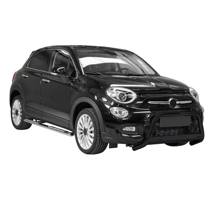 OMAC USA Bull Bar Push Front Bumper Grille for Cars – Fits 2016–2018 Fiat 500X – 1Pc (Black, Steel)
