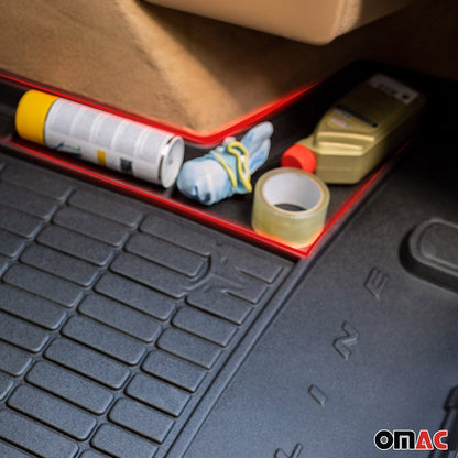 OMAC USA Premium Cargo Liner Trunk Rubber Mat for Car – Fits with 1996-2002 Mercedes E-Class W210 – All Weather Heavy Duty, Black (1PC)