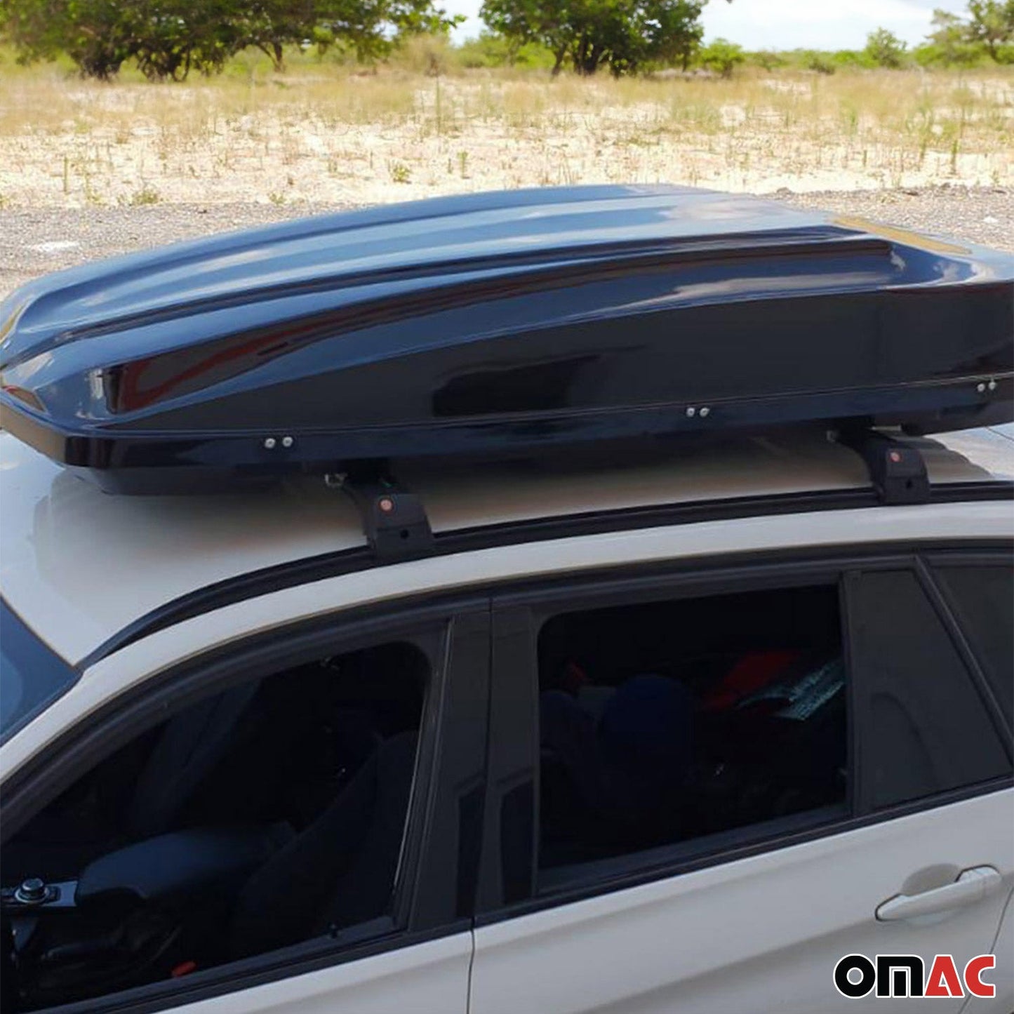 Omac USA Roof Rack Cross Bars Luggage Carrier for SUV – Fits with 2013-2018 Hyundai Santa Fe (2 Pcs, Silver, Aluminum)