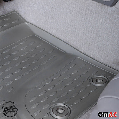 OMAC USA Floor Mats Liners Full Set All Weather for Minivan – Fits with 2013-2020 Toyota Sienna (7 Seats) – Gray (4 Pcs)