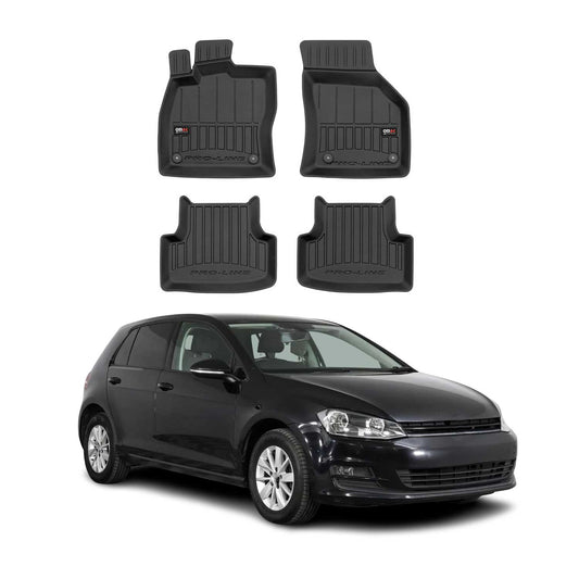 OMAC USA Premium Floor Mats Liners for Cars – Fits 2014-2024 VW Golf MK7 Alltrack GTI (Black, 4 Pcs, All Weather)