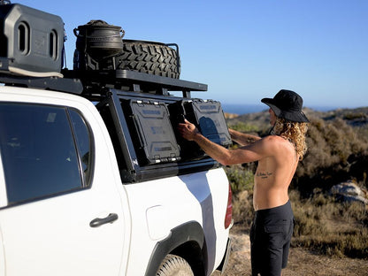 Front Runner Twin Wolf Pack Pro Cargo Bracket for Pickup Truck Racks - No-Drill Adjustable Truck Rack Mount