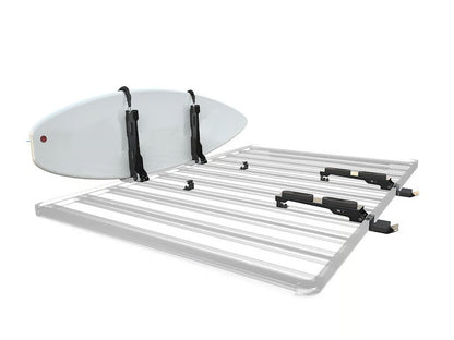Front Runner Vertical Surfboard Carrier for Roof Rack – Fits Slimline II Racks – Black Steel, Adjustable Design with Stratchit Straps (1PC)