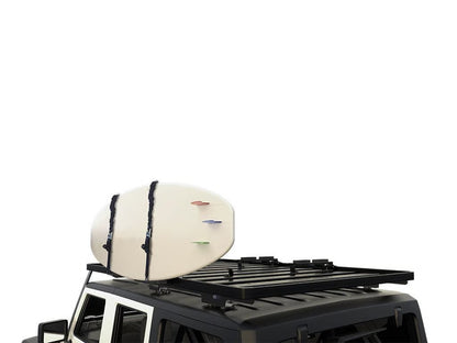 Front Runner Vertical Surfboard Carrier for Roof Rack – Fits Slimline II Racks – Black Steel, Adjustable Design with Stratchit Straps (1PC)
