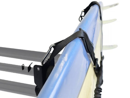 Front Runner Vertical Surfboard Carrier for Roof Rack – Fits Slimline II Racks – Black Steel, Adjustable Design with Stratchit Straps (1PC)
