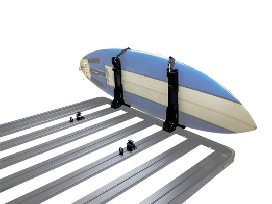 Front Runner Vertical Surfboard Carrier for Roof Rack – Fits Slimline II Racks – Black Steel, Adjustable Design with Stratchit Straps (1PC)