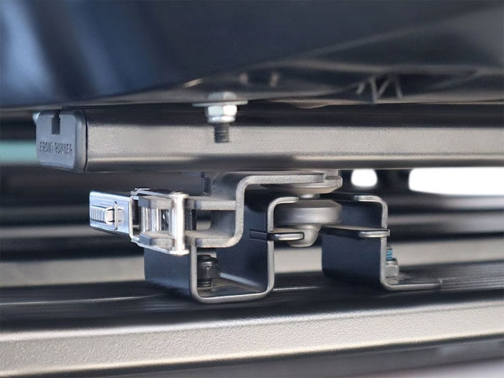 Front Runner Quick Release Cargo Box Bracket for Roof Rack – Fits Thule, Yakima & More – Black Steel, 707(L) x 182(W), Tool-Free Mounting (1 Set)
