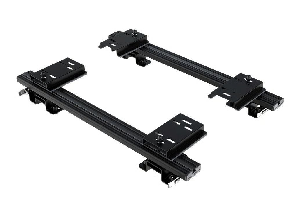 Front Runner Quick Release Cargo Box Bracket for Roof Rack – Fits Thule, Yakima & More – Black Steel, 707(L) x 182(W), Tool-Free Mounting (1 Set)