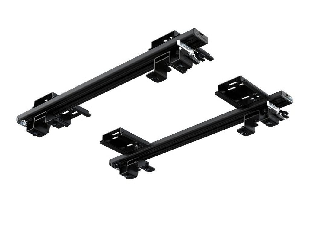 Front Runner Quick Release Cargo Box Bracket for Roof Rack – Fits Thule, Yakima & More – Black Steel, 707(L) x 182(W), Tool-Free Mounting (1 Set)