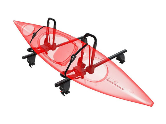 Front Runner Kayak Carrier Cross Bar Kit for Roof Rack – J-Style Foldable Brackets, 45kg Load Capacity, 795(L) x 426(W), Heavy-Duty Design (1PC)