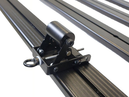 Front Runner Roller System for Roof Rack – Fits Slimline II & Slimsport Racks – Black Steel with HDPE Rollers, Adjustable Height 53-80mm, 140kg Load Capacity (4PC)