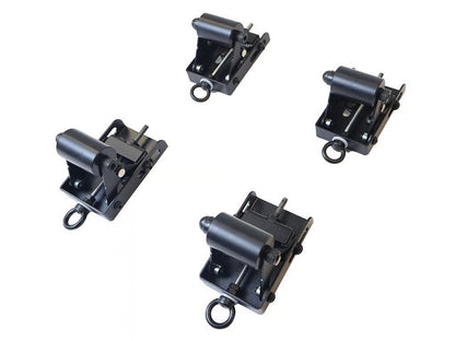 Front Runner Roller System for Roof Rack – Fits Slimline II & Slimsport Racks – Black Steel with HDPE Rollers, Adjustable Height 53-80mm, 140kg Load Capacity (4PC)
