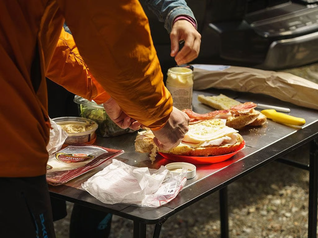 Front Runner Pro Stainless Steel Camp Table Kit for Vehicle – Black Aluminum Frame, 1130(L) x 750(W), Foldable, Under-Rack Storage Design (1PC)
