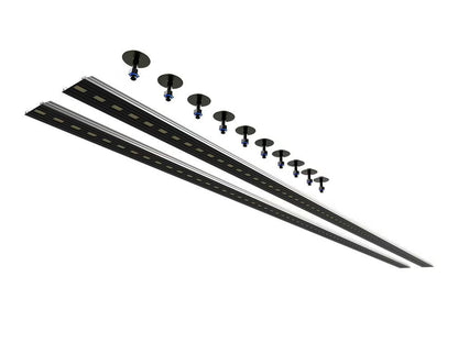 Front Runner Universal Non-Drilled Tracks – 1800mm Length, Black Aluminum, Heavy-Duty Roof Rack Mounting Pair
