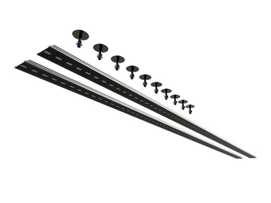 Front Runner Universal Non-Drilled Tracks – 1800mm Length, Black Aluminum, Heavy-Duty Roof Rack Mounting Pair