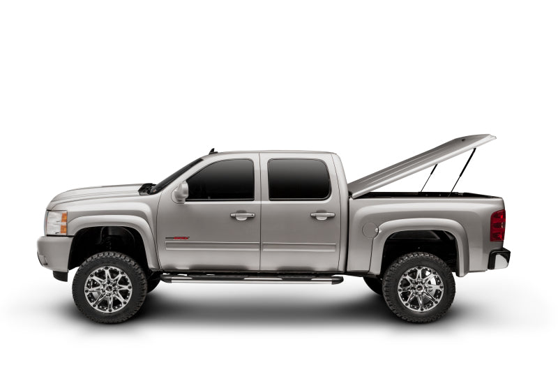 UnderCover LUX Hinged Tonneau Cover 5'9" Fits 2019–25 Chevrolet Silverado 1500 - Satin Steel Metallic