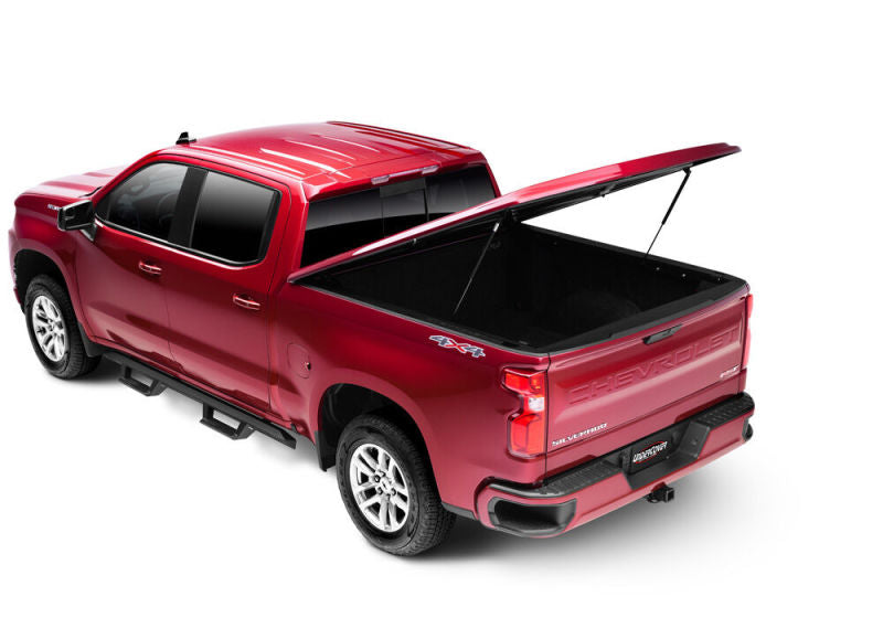 UnderCover LUX Hinged Tonneau Cover 5'9" Fits 2019–25 Chevrolet Silverado 1500 - Satin Steel Metallic