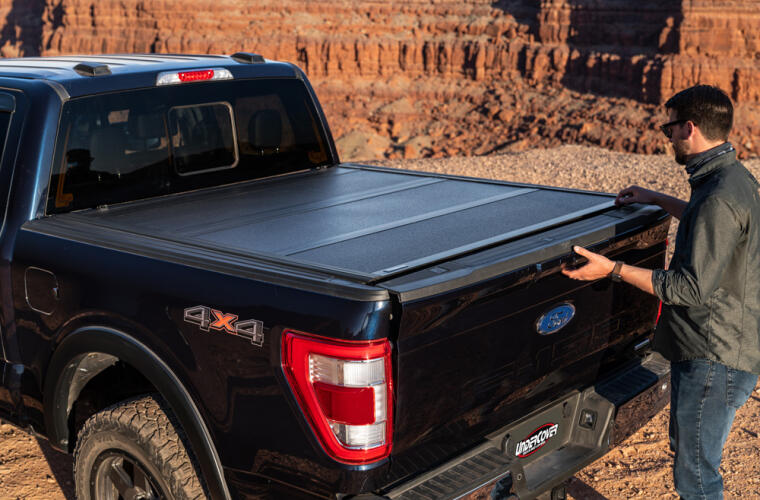 UNDERCOVER Armor Flex Hard Folding Tonneau Cover 5'7" Fits 2021-25 F-150 (Includes Lightning)