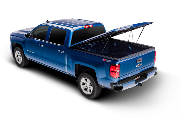 UNDERCOVER LUX Painted Hard Tilt-Up Tonneau Cover 5' Fits 2018-23 Tacoma with Deck Rail System - Calvary Blue
